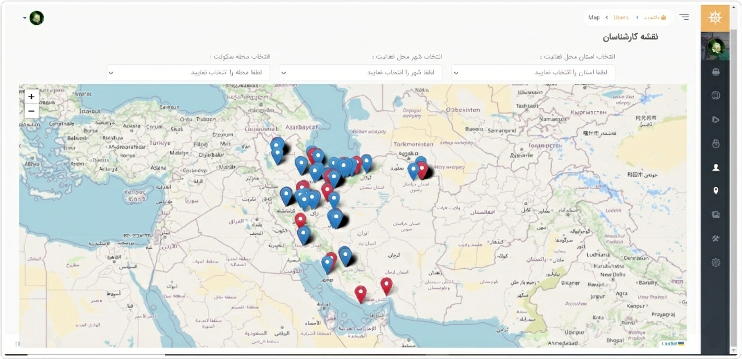 نقشه کارشناسان